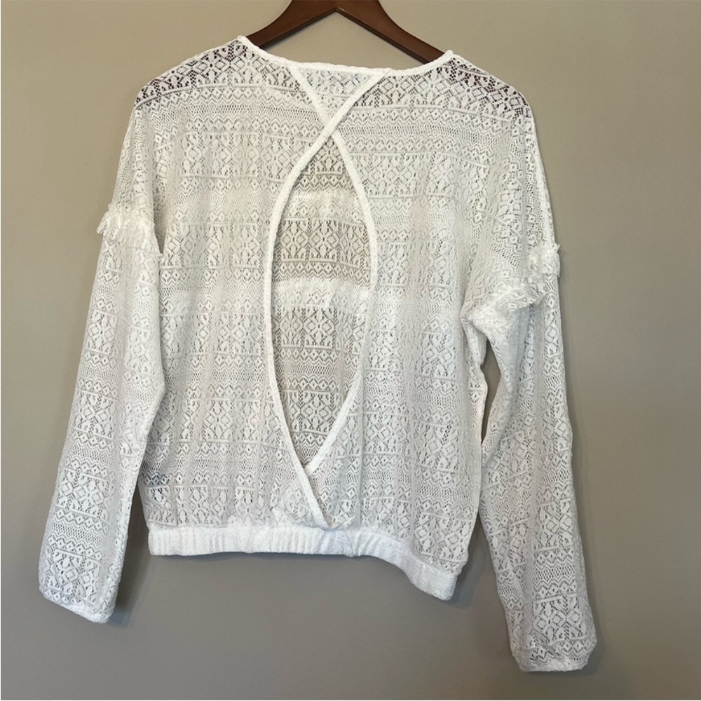 BKE White Lace Top - Picture 3 of 5